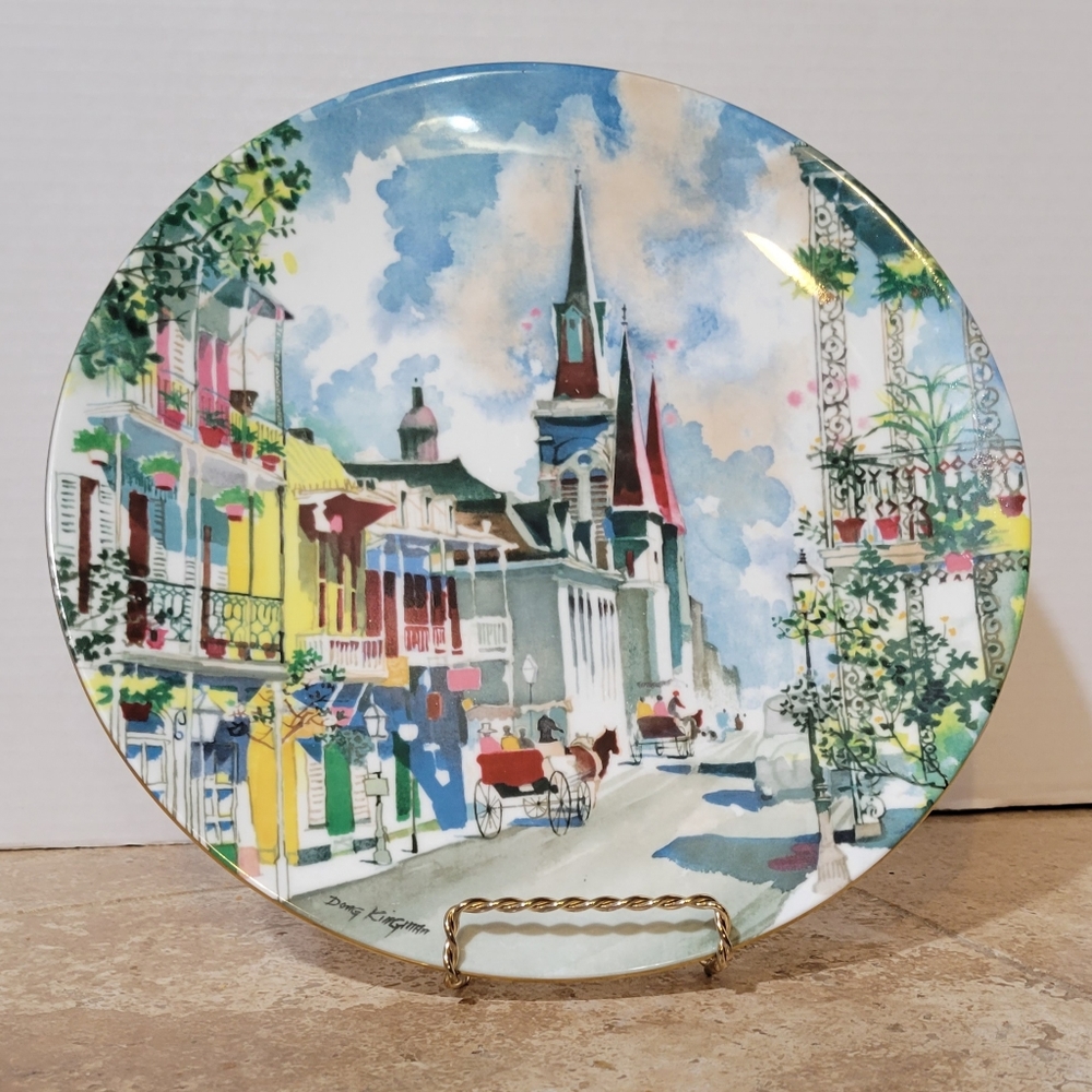 Vtg Porcelain "French Quarter" Ltd Ed.  Plate by Dong Kingman